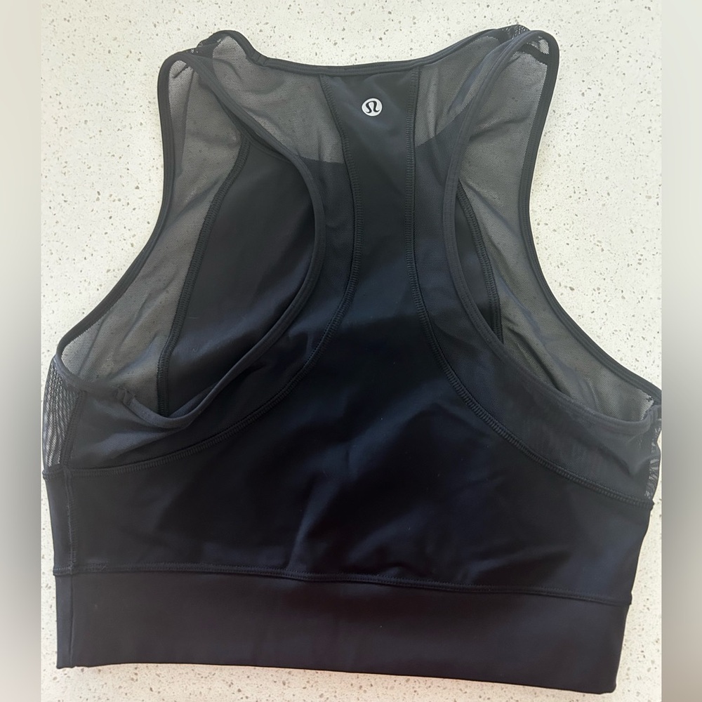 Lululemon black and mesh high neck workout tank